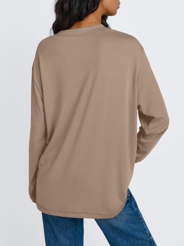 Trendy Queen Womens Oversized Long Sleeve T Shirts 2025 Basic Crewneck Tee Fall Tops Casual Workout Y2K Clothes