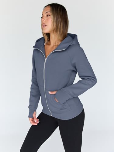 Trendy Queen Womens Zip Up Hoodies Fleece Jackets Oversized Sweatshirts Fall Fashion Outfits Sweaters Winter Clothes