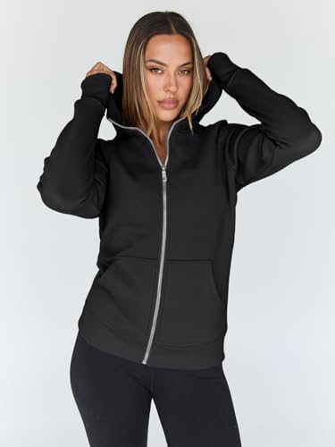 Trendy Queen Womens Zip Up Hoodies Fleece Jackets Oversized Sweatshirts Fall Fashion Outfits Sweaters Winter Clothes