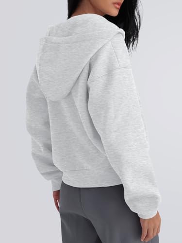 Trendy Queen Zip Up Hoodies For Women Cropped Sweatshirts Fall Fashion Outfits 2025 Y2k Fleece Teen Girls Clothes