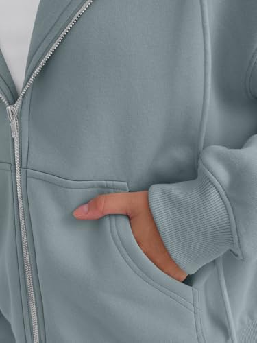 Trendy Queen Zip Up Hoodies For Women Cropped Sweatshirts Fall Fashion Outfits 2025 Y2k Fleece Teen Girls Clothes