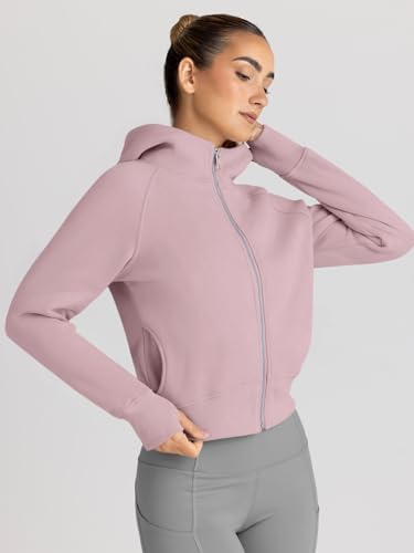 Trendy Queen Womens Zip Up Hoodies Jackets Cropped Sweatshirts Fleece Fall Outfits Casual Comfy Y2k Tops Winter Clothes 2025