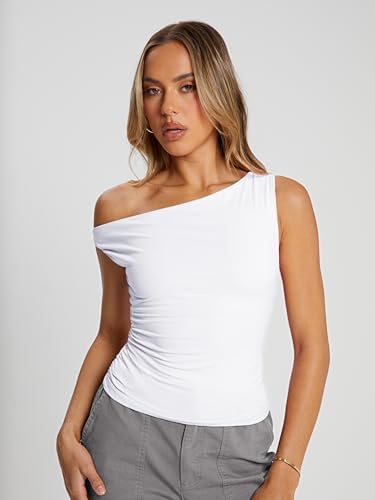 Trendy Queen Womens Summer Off The Shoulder Tops Going Out T Shirts Crop Tank Top Fashion Clothes Spring Outfits 2025