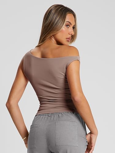 Trendy Queen Womens Summer Off The Shoulder Tops Going Out T Shirts Crop Tank Top Fashion Clothes Spring Outfits 2025