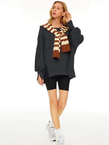 Trendy Queen Womens Oversized Sweatshirts Hoodies Crewneck Shirts Fall Outfits Teen Girls Y2k Winter Clothes