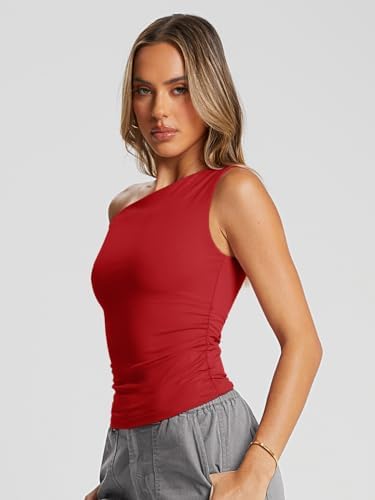 Trendy Queen Womens Summer Off The Shoulder Tops Going Out T Shirts Crop Tank Top Fashion Clothes Spring Outfits 2025