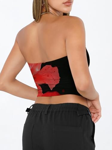 Trendy Queen Womens Tube Tops Strapless Crop Tops Basic Backless Sleeveless Bandeau Going Out Cute 2025 Summer Outfits