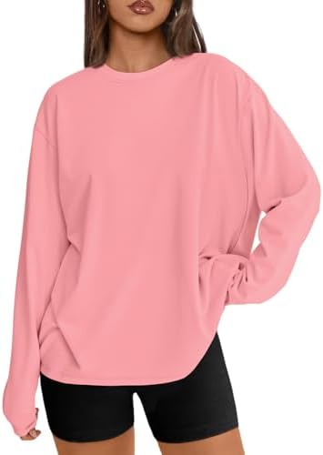Trendy Queen Womens Oversized Long Sleeve T Shirts 2025 Basic Crewneck Tee Fall Tops Casual Workout Y2K Clothes
