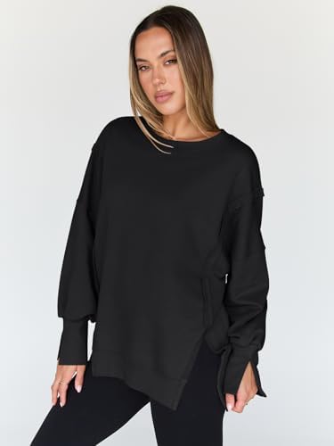 Trendy Queen Womens Oversized Sweatshirts Hoodies Crewneck Shirts Fall Outfits Teen Girls Y2k Winter Clothes