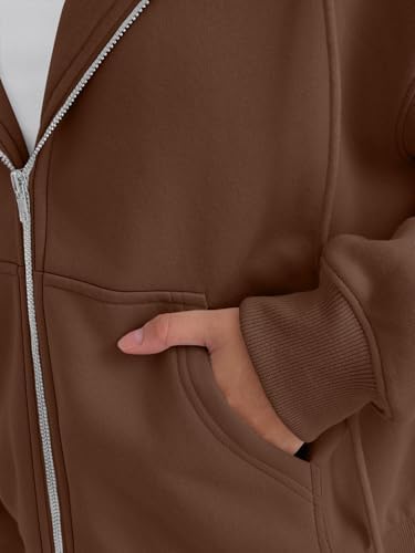 Trendy Queen Zip Up Hoodies For Women Cropped Sweatshirts Fall Fashion Outfits 2025 Y2k Fleece Teen Girls Clothes