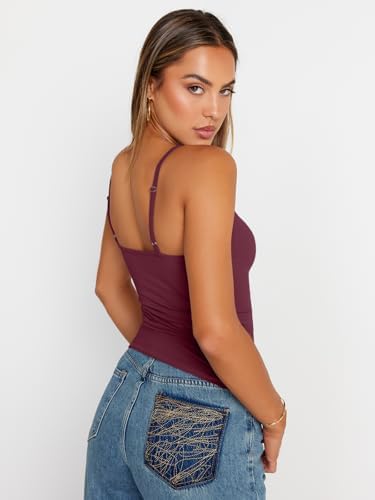 Trendy Queen Womens Adjustable Camisole Sleeveless Square Neck Spaghetti Strap Tank Tops Basic Shirt