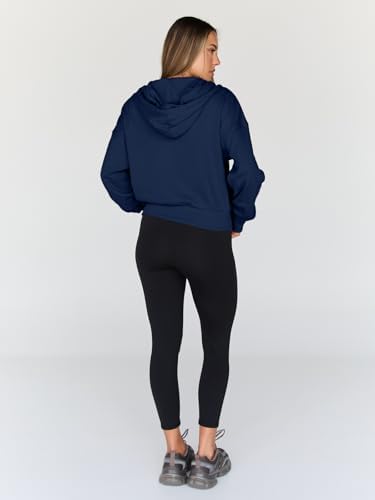 Trendy Queen Hoodies for Women Full Zip Up Cropped Sweatshirts Jackets Casual Comfy Gym Tops Fall Outfits Winter Clothes 2025
