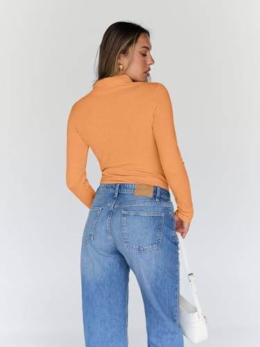 Trendy Queen Women's Turtleneck Long Sleeve Shirts Fall Fashion Basic Thermal Underwear Tops Winter Clothes 2025