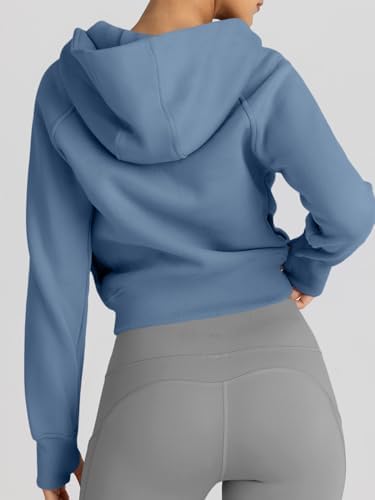 Trendy Queen Womens Zip Up Hoodies Jackets Cropped Sweatshirts Fleece Fall Outfits Casual Comfy Y2k Tops Winter Clothes 2025