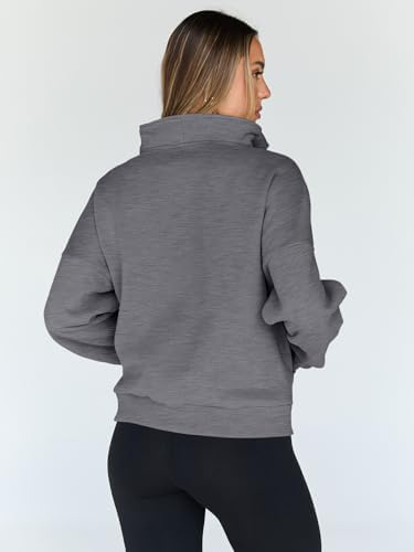 Trendy Queen Womens Sweatshirts Quarter Half Zip Pullover Oversized Hoodies Fall Fashion 2025 Winter Fleece Jackets Sweaters