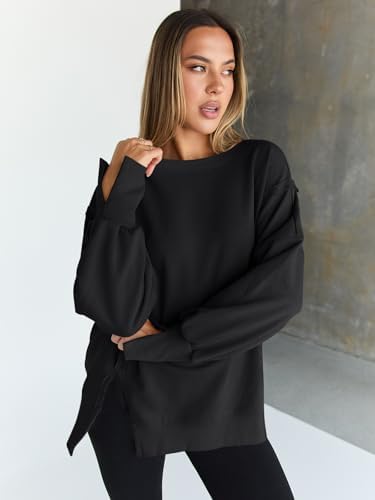 Trendy Queen Womens Oversized Sweatshirts Hoodies Crewneck Shirts Fall Outfits Teen Girls Y2k Winter Clothes