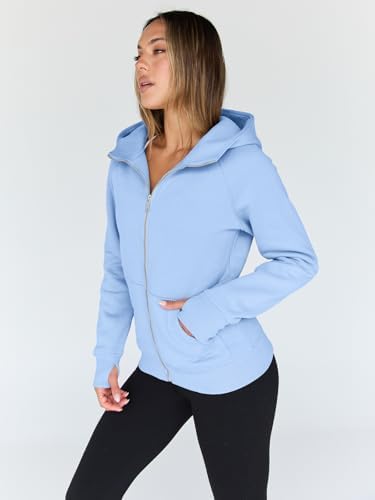 Trendy Queen Womens Zip Up Hoodies Fleece Jackets Oversized Sweatshirts Fall Fashion Outfits Sweaters Winter Clothes