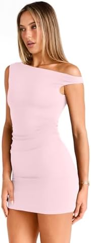 Trendy Queen Womens Mini Summer Dresses 2025 Going Out Off The Shoulder Bodycon Sexy Party Club Spring Fashion Outfits