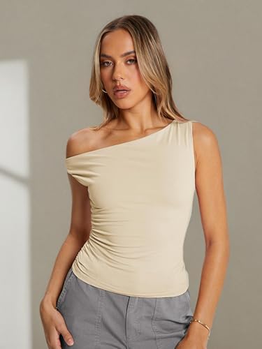 Trendy Queen Womens Summer Off The Shoulder Tops Going Out T Shirts Crop Tank Top Fashion Clothes Spring Outfits 2025