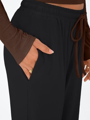 Trendy Queen Women's 2 Piece Matching Lounge Set Long Sleeve Slightly Crop Top Wide Leg Pants Casual Sweatsuit