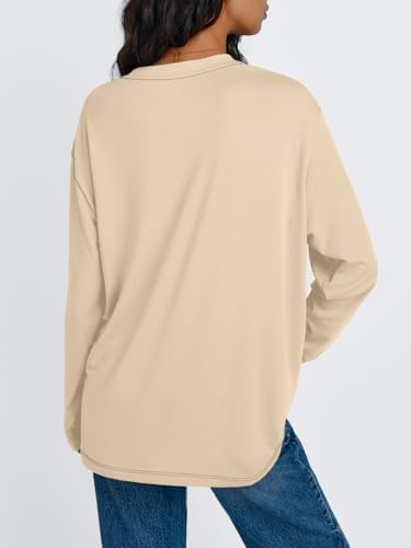 Trendy Queen Womens Oversized Long Sleeve T Shirts 2025 Basic Crewneck Tee Fall Tops Casual Workout Y2K Clothes