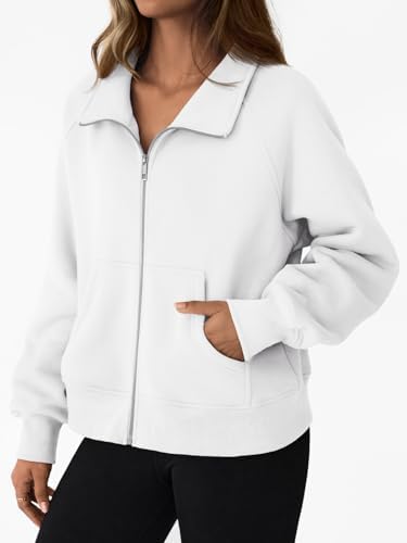 Trendy Queen Womens Sweatshirts Zip Up Hoodies Cropped Crewneck Pullover Casual Jackets Y2k Clothes Fall Fashion Outfits 2025