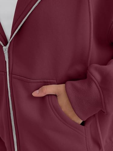 Trendy Queen Zip Up Hoodies For Women Cropped Sweatshirts Fall Fashion Outfits 2025 Y2k Fleece Teen Girls Clothes