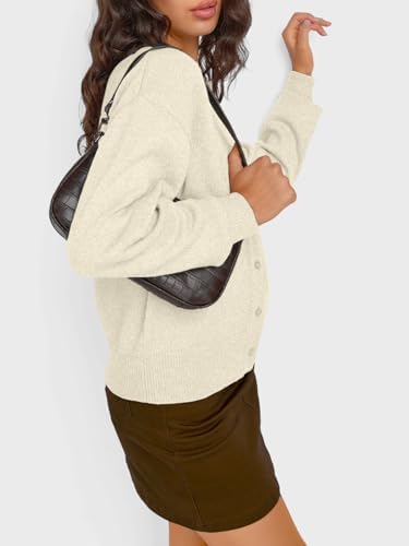 Trendy Queen Cropped Cardigan Sweaters for Women Lightweight Crop Knit Y2k Fall Outfits Fashion Clothes 2025