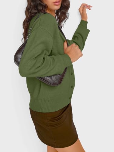 Trendy Queen Cropped Cardigan Sweaters for Women Lightweight Crop Knit Y2k Fall Outfits Fashion Clothes 2025