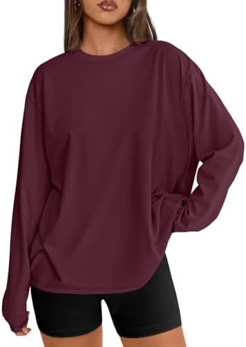 Trendy Queen Womens Oversized Long Sleeve T Shirts 2025 Basic Crewneck Tee Fall Tops Casual Workout Y2K Clothes