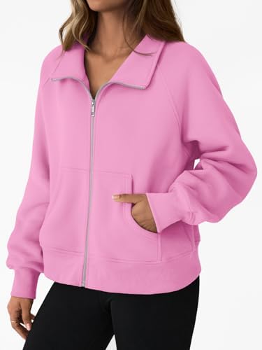 Trendy Queen Womens Sweatshirts Zip Up Hoodies Cropped Crewneck Pullover Casual Jackets Y2k Clothes Fall Fashion Outfits 2025