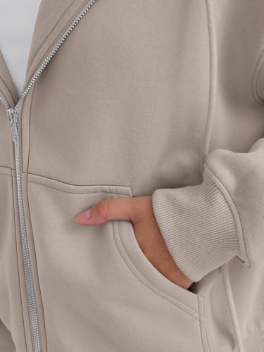 Trendy Queen Zip Up Hoodies For Women Cropped Sweatshirts Fall Fashion Outfits 2025 Y2k Fleece Teen Girls Clothes