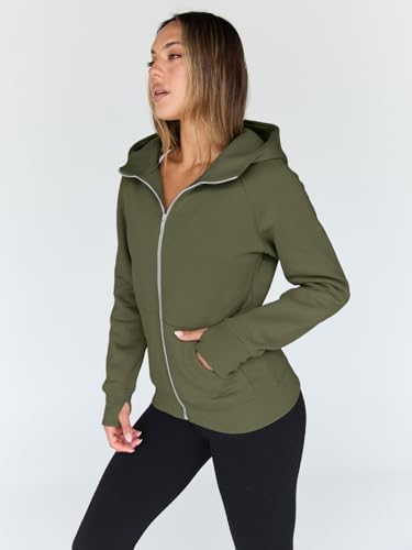 Trendy Queen Womens Zip Up Hoodies Fleece Jackets Oversized Sweatshirts Fall Fashion Outfits Sweaters Winter Clothes