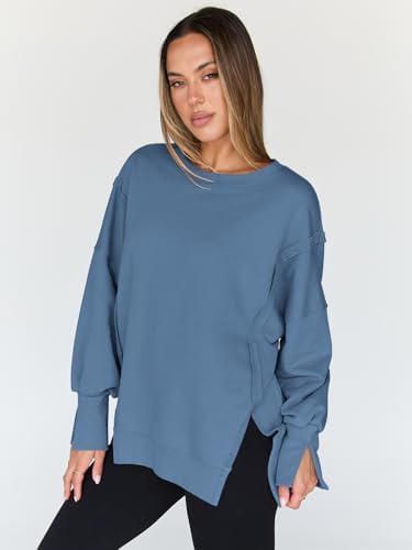 Trendy Queen Womens Oversized Sweatshirts Hoodies Crewneck Shirts Fall Outfits Teen Girls Y2k Winter Clothes