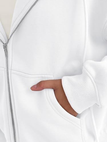 Trendy Queen Zip Up Hoodies For Women Cropped Sweatshirts Fall Fashion Outfits 2025 Y2k Fleece Teen Girls Clothes