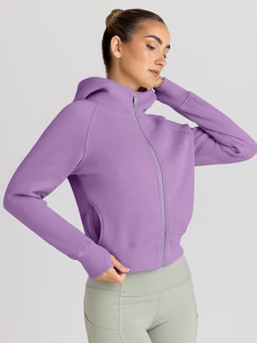 Trendy Queen Womens Zip Up Hoodies Jackets Cropped Sweatshirts Fleece Fall Outfits Casual Comfy Y2k Tops Winter Clothes 2025