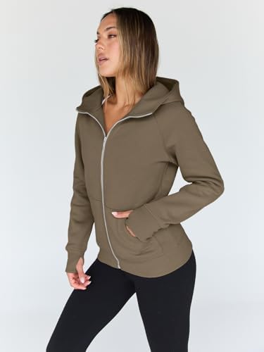 Trendy Queen Womens Zip Up Hoodies Fleece Jackets Oversized Sweatshirts Fall Fashion Outfits Sweaters Winter Clothes