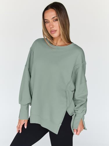 Trendy Queen Womens Oversized Sweatshirts Hoodies Crewneck Shirts Fall Outfits Teen Girls Y2k Winter Clothes