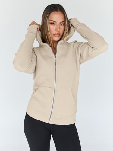 Trendy Queen Womens Zip Up Hoodies Fleece Jackets Oversized Sweatshirts Fall Fashion Outfits Sweaters Winter Clothes