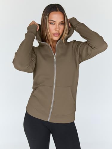 Trendy Queen Womens Zip Up Hoodies Fleece Jackets Oversized Sweatshirts Fall Fashion Outfits Sweaters Winter Clothes