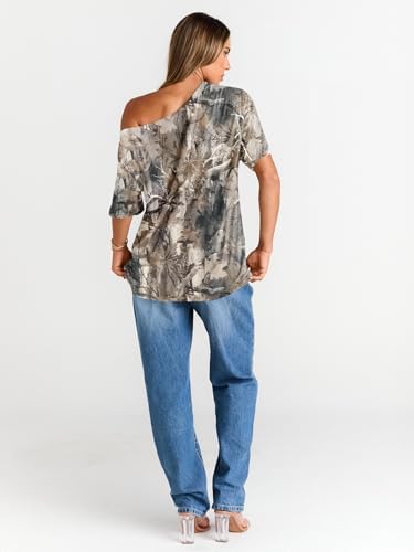 Trendy Queen Womens Off The Shoulder Tops Oversized T-Shirts Short Sleeve Tees Summer 2025 Casual Spring Fashion Clothes