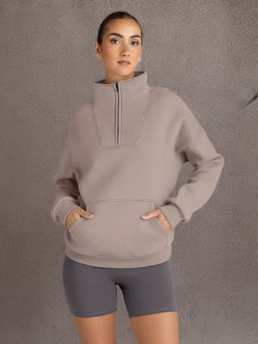 Trendy Queen Womens Sweatshirts Quarter Half Zip Pullover Oversized Hoodies Fall Fashion 2025 Winter Fleece Jackets Sweaters