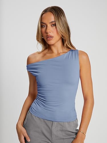 Trendy Queen Womens Summer Off The Shoulder Tops Going Out T Shirts Crop Tank Top Fashion Clothes Spring Outfits 2025