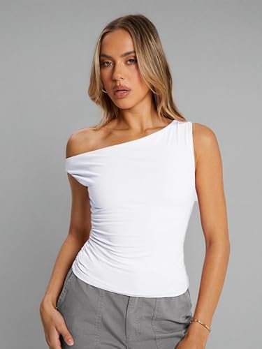 Trendy Queen Womens Summer Off The Shoulder Tops Going Out T Shirts Crop Tank Top Fashion Clothes Spring Outfits 2025