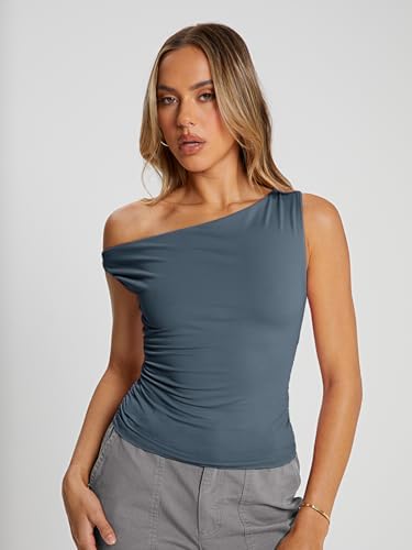 Trendy Queen Womens Summer Off The Shoulder Tops Going Out T Shirts Crop Tank Top Fashion Clothes Spring Outfits 2025