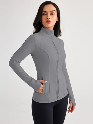 Trendy Queen Womens Lightweight Zip Up Jackets 2025 Athletic Hoodies Fall Gym Shirts Running Workout Clothes with Pocket