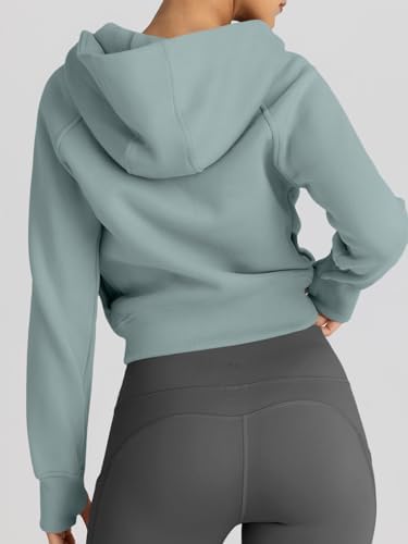 Trendy Queen Womens Zip Up Hoodies Jackets Cropped Sweatshirts Fleece Fall Outfits Casual Comfy Y2k Tops Winter Clothes 2025