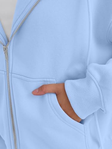 Trendy Queen Zip Up Hoodies For Women Cropped Sweatshirts Fall Fashion Outfits 2025 Y2k Fleece Teen Girls Clothes