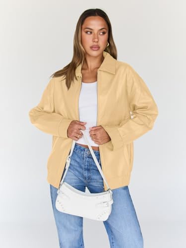 Trendy Queen Womens Leather Jackets Oversized Faux Motorcycle Plus Size Moto Biker Coat Fall Outfits Fashion Clothes 2025