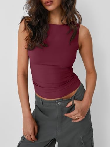 Trendy Queen Women Going Out Summer Tank Tops Spring Casual Basic Cute 2025 Sleeveless Shirt Vacation Fashion Outfit Clothes